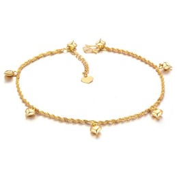 Bracelet De Cheville Plaqué Or 18 Carats Pour Femme, Grande Variété