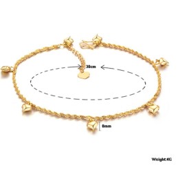 Bracelet De Cheville Plaqué Or 18 Carats Pour Femme, Grande Variété