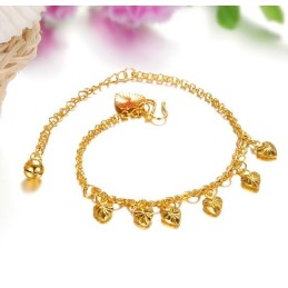 Bracelet De Cheville Plaqué Or 18 Carats Avec Clochette Pour Femme, Qualité Et Quantité Garanties