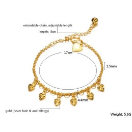 Bracelet De Cheville Plaqué Or 18 Carats Avec Clochette Pour Femme, Qualité Et Quantité Garanties