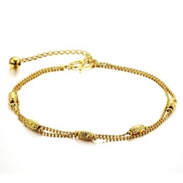 Bracelet De Cheville Plaqué Or 18 Carats Pour Femme, Complet Avec Spécifications