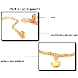 Bracelet De Cheville En Forme De Pomme Pour Femme, Plaqué Or 18 Carats, De Haute Qualité