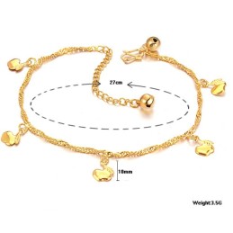 Bracelet De Cheville En Forme De Pomme Pour Femme, Plaqué Or 18 Carats, De Haute Qualité