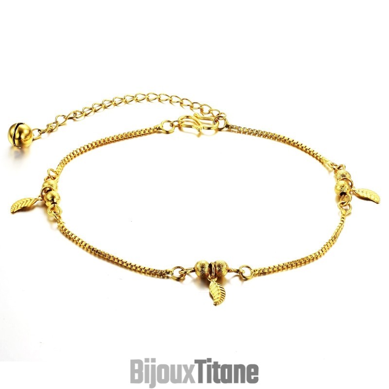 Bracelet De Cheville En Forme De Feuille Pour Femme, Plaqué Or 18 Carats, Vendu Dans Le Monde Entier Bracelet De Cheville En Forme De Feuille Pour Femme, Plaqué Or 18 Carats, Vendu Dans Le Monde Entier