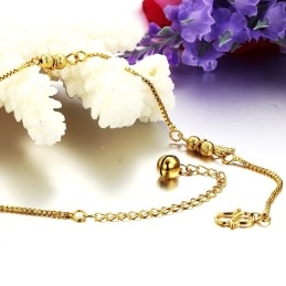 Bracelet De Cheville En Forme De Feuille Pour Femme, Plaqué Or 18 Carats, Vendu Dans Le Monde Entier