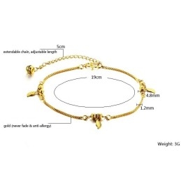 Bracelet De Cheville En Forme De Feuille Pour Femme, Plaqué Or 18 Carats, Vendu Dans Le Monde Entier