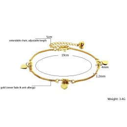 Bracelet De Cheville Plaqué Or 18 Carats Pour Femme, Qualité Et Quantité Garanties