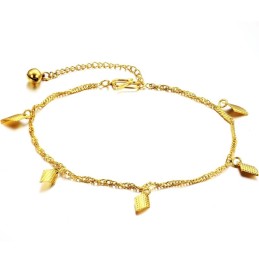Bracelet De Cheville Plaqué Or 18 Carats Pour Femme, Complet Avec Spécifications