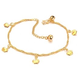Bracelet De Cheville En Forme De Pomme Pour Femme, Plaqué Or 18 Carats, Facile À Utiliser