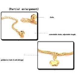 Bracelet De Cheville En Forme De Pomme Pour Femme, Plaqué Or 18 Carats, Facile À Utiliser