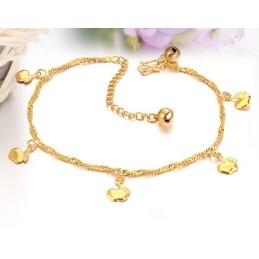 Bracelet De Cheville En Forme De Pomme Pour Femme, Plaqué Or 18 Carats, Facile À Utiliser