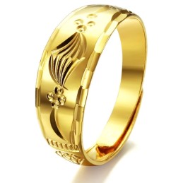 Bague Féminine Concise En Plaqué Or 18 Carats De Réputation Fiable