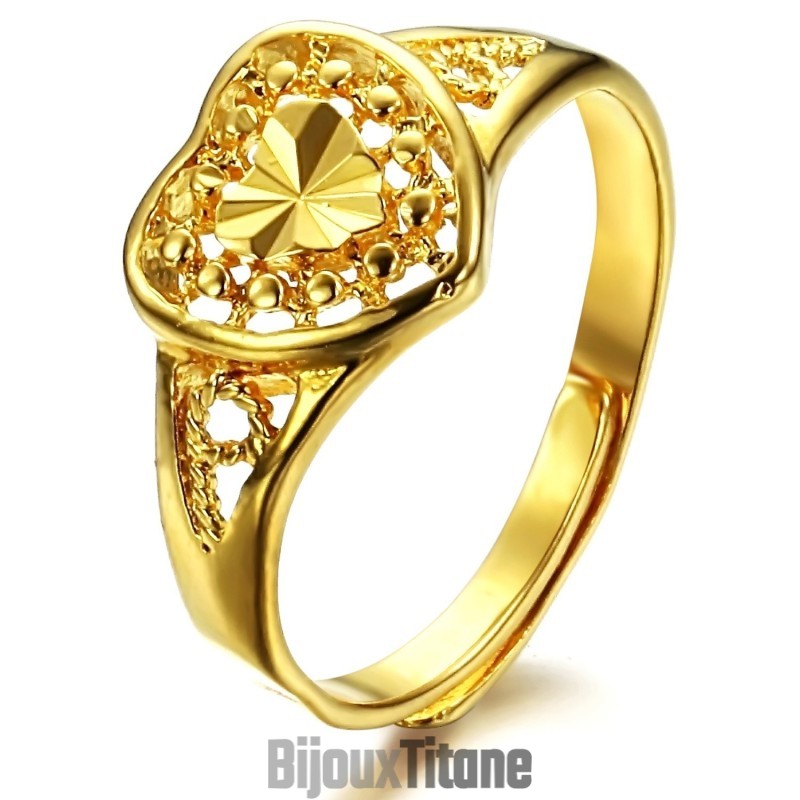 Bague En Plaqué Or 18 Carats Pour Femme, Réputée Pour Sa Qualité Exceptionnelle.