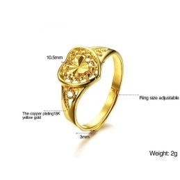 Bague En Plaqué Or 18 Carats Pour Femme, Réputée Pour Sa Qualité Exceptionnelle.