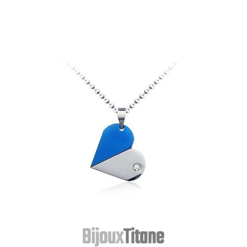 Magnifique Pendentif Déformable En Titane En Forme De Cœur - Chaîne Offerte Magnifique Pendentif Déformable En Titane En Forme De Cœur - Chaîne Offerte