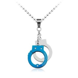 Pendentif Exquis En Titane En Forme De Menottes Pour Homme - Chaîne Offerte