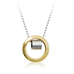 Bague En Or Et Pendentif En Titane Pour Homme Noble - Chaîne Offerte