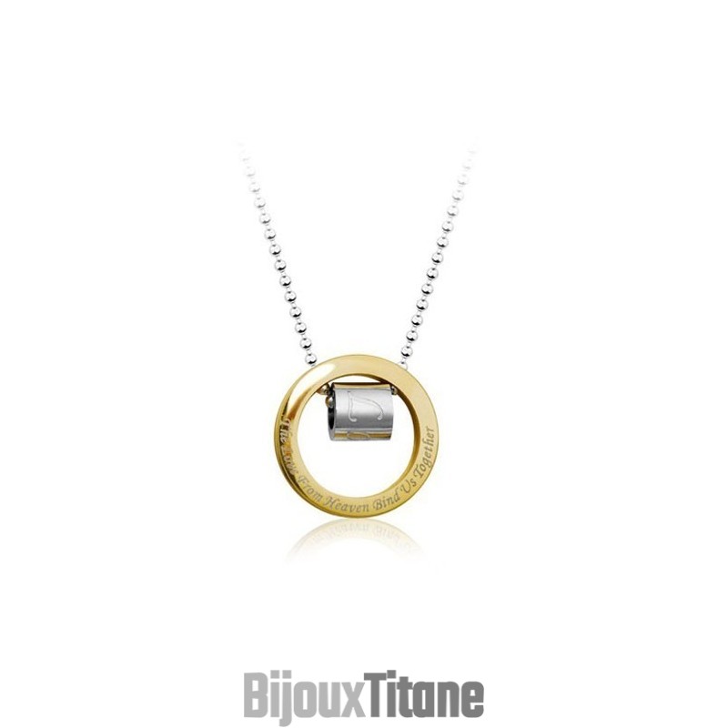 Bague En Or Et Pendentif En Titane Pour Homme Noble - Chaîne Offerte Bague En Or Et Pendentif En Titane Pour Homme Noble - Chaîne Offerte