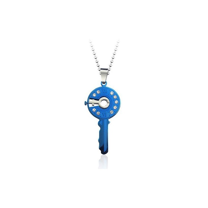 Magnifique Pendentif En Titane En Forme De Clé Maîtresse - Chaîne Offerte Magnifique Pendentif En Titane En Forme De Clé Maîtresse - Chaîne Offerte