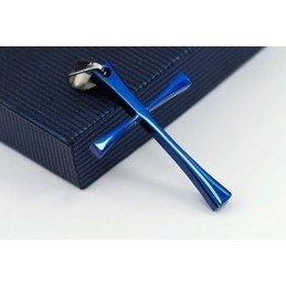 Pendentif Croix Simple En Titane Bleu Pour Homme - Chaîne Offerte