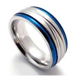 Bague Tendance En Titane Bleu