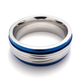 Bague Tendance En Titane Bleu