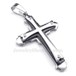 Collier Pendentif Croix En Titane À Trois Niveaux (Chaîne Gratuite)