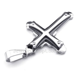Collier Pendentif Croix En Titane À Trois Niveaux (Chaîne Gratuite)
