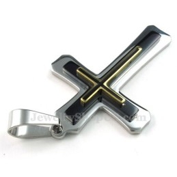 Collier Pendentif Croix En Titane À Trois Niveaux (Chaîne Gratuite)