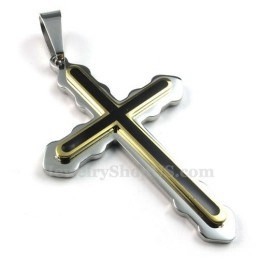 Collier Avec Deux Pendentifs En Croix En Titane (Chaîne Gratuite)