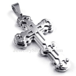 Collier Pendentif Croix En Titane Argenté Pour Homme (Chaîne Offerte)