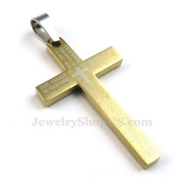Collier Avec Pendentif Croix En Titane Et Or (Chaîne Gratuite)