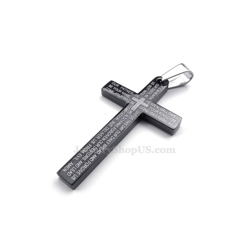 Collier Avec Pendentif Croix Noire En Titane (Chaîne Gratuite) Collier Avec Pendentif Croix Noire En Titane (Chaîne Gratuite)