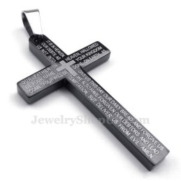 Collier Avec Pendentif Croix Noire En Titane (Chaîne Gratuite)