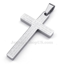 Collier Pendentif Croix En Titane Avec Inscription « Écriture » (Chaîne Gratuite)