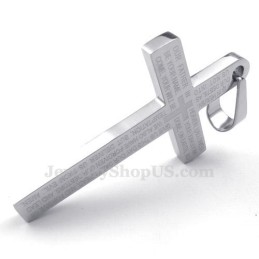 Collier Pendentif Croix En Titane Avec Inscription « Écriture » (Chaîne Gratuite)
