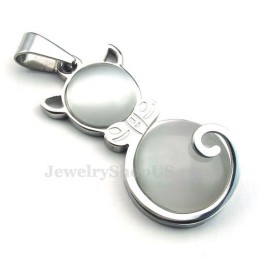 Collier Avec Pendentif Œil De Chat En Argent Et Titane (Chaîne Offerte)