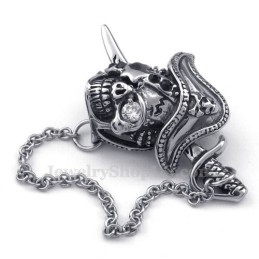 Collier Élégant Avec Pendentif Tête De Mort En Titane Pour Homme (Chaîne Offerte)