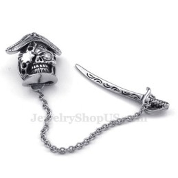 Collier Élégant Avec Pendentif Tête De Mort En Titane Pour Homme (Chaîne Offerte)