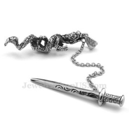 Collier Pendentif Épée De Dragon En Titane (Chaîne Gratuite)