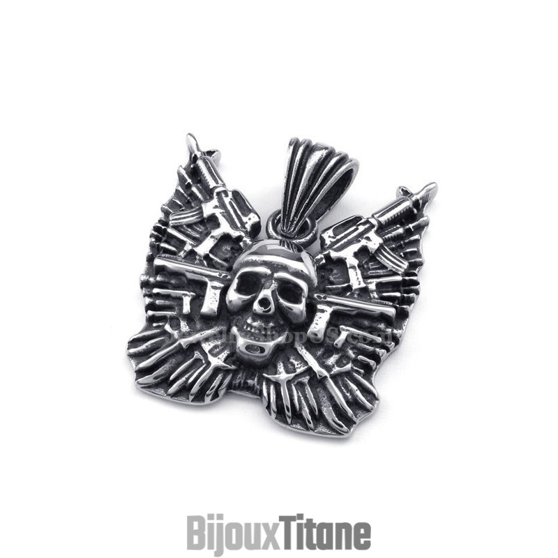 Collier Pendentif Tête De Mort En Titane (Chaîne Gratuite) Collier Pendentif Tête De Mort En Titane (Chaîne Gratuite)