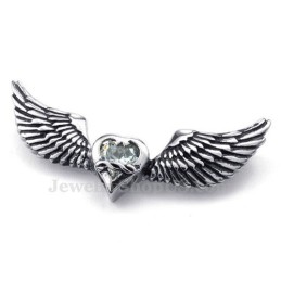Collier Avec Pendentif Ailes En Titane Et Zircon Blanc (Chaîne Offerte)