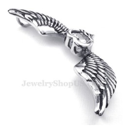 Collier Avec Pendentif Ailes En Titane Et Zircon Blanc (Chaîne Offerte)