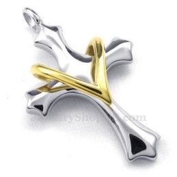Collier Pendentif Croix En Titane Avec Amour Et Cœur (Chaîne Gratuite)