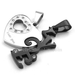 Collier Pendentif Cœur En Titane Tendance Pour Couple (Chaîne Offerte) (Une Paire)
