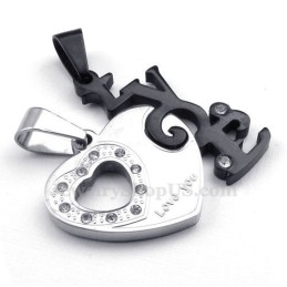 Collier Pendentif Cœur En Titane Tendance Pour Couple (Chaîne Offerte) (Une Paire)