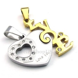 Collier Pendentif Cœur En Titane Tendance Pour Couple (Chaîne Offerte) (Une Paire)
