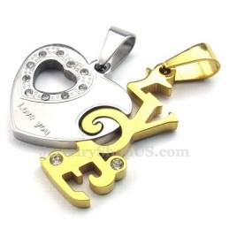 Collier Pendentif Cœur En Titane Tendance Pour Couple (Chaîne Offerte) (Une Paire)