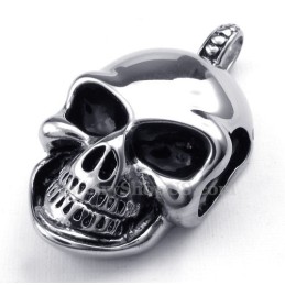 Collier Pendentif Tête De Mort En Argent Et Titane (Chaîne Offerte)