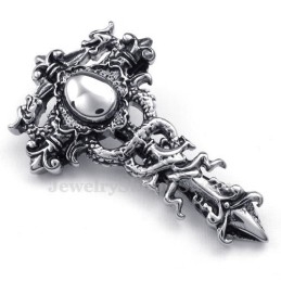 Collier Pendentif Double Dragon En Titane (Chaîne Gratuite)
